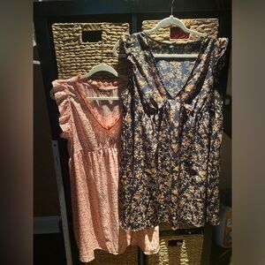 SHEIN 2 lightweight frill sleeve mini dresses